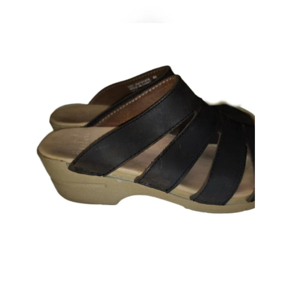 Dansko Brown Leather Wedge Sandals, 40